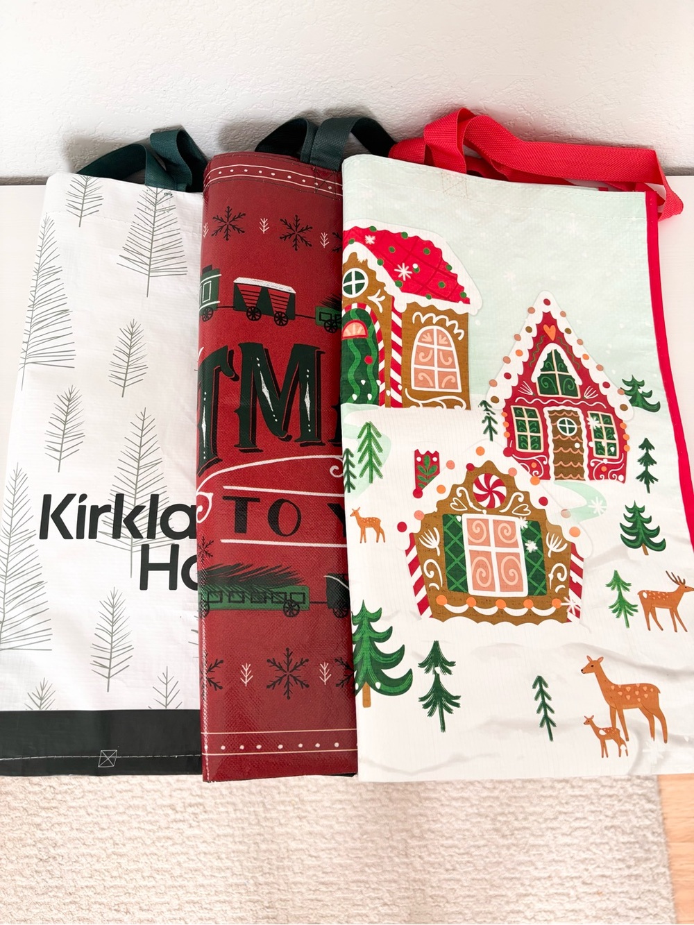 HOLIDAY/ CHRISTMAS Reusable Tote Bags (3)